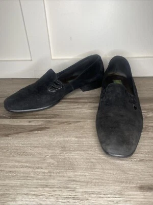 Unisa 女式低跟鞋黑色 7AA 码一脚蹬正品西班牙制造麂皮绒 — 第 1/4 张图片