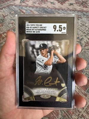 2021 Topps Tier 1 - Gold #BOA-GC Garrett Crochet 12/25 RPA - RC Auto SGC 9.5 MT+ - Image 1 of 3