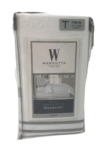 Wamsutta Baratta Stitch Cotton 15-Inch Drop Bed Skirt Twin White - Picture 1 of 10