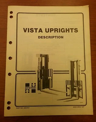 HYSTER VISTA UPRIGHTS FORKLIFT MANUAL, 899797 - Image 1 of 2