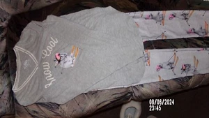 Girls Justice 2 Piece Gray Long Sleeve Pajama Set Size L 16  - Picture 1 of 8