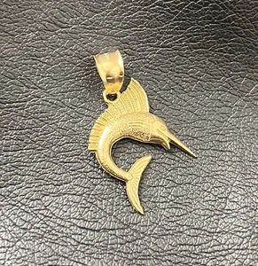 ANIMAL PENDANT 14K SOLID GOLD 1.8 GRMS SORD FISH - Picture 1 of 7