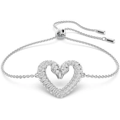 Swarovski Women's Bracelet Una Heart Shape Rhodium Plated Crystal 5625534 - Image 1 of 4
