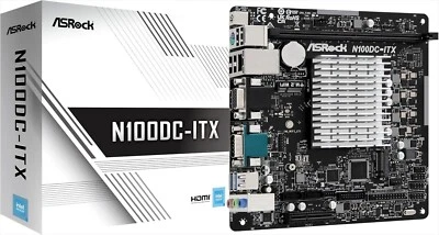 ASRock Onboard CPU Fanless Motherboard N100DC-ITX Mini ITX with Intel CPU N100 - Image 1 of 4