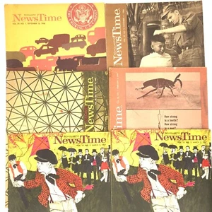 Vintage Scholastic NewsTime Lot of 4 Magazines 1966-1967 SST Gentle Ben Rawlings - Picture 1 of 21