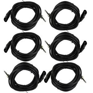 6 pezzi 15 piedi XLR 3 pin cavo maschio a 6,35 mm 1/4" stereo mono cavi schermati cavo - Foto 1 di 11