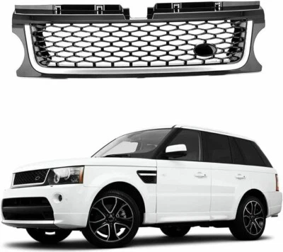Silver Black Front Bumper Grille For Land Rover Range Rover Sport L320 2010-2012 - Image 1 of 4