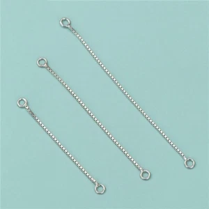 925 Sterling Silver Box Chain Extender Bracelet Necklace Extension 3cm 4cm 5cm - Picture 1 of 8