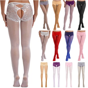 Mujeres Medias Pantimedias Sin Entrepierna Recorte Bodystocking Elástico Ropa Interior Sexy - Imagen 1 de 95