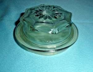 Vintage Glass 8-Point Top / Lid (originally for square jar) Inner Rim 3-3/8" - Picture 1 of 6