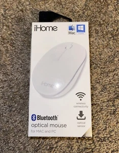 iHome Bluetooth Optical Mouse for Mac PC Wireless White New in Box - Picture 1 of 2