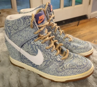 Nike Dunk Sky Hi Blue Recall Liberty of London Shoes Women's Size 8 529040-401 - Image 1 of 4