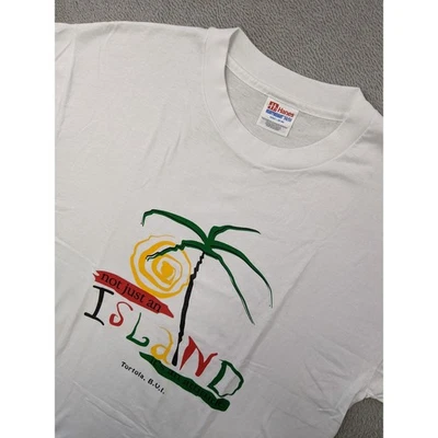 Tortola vintage Hanes Heavyweight Island B.V.I. Camiseta Gráfica Adulto L Foto 1 de 4
