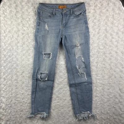 Wax Jeans Juniors Women’s Size 7 Distressed Skinny Light Wash Jeans - Image 1 of 4