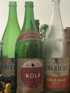 AMERICAN DRY antike Glasflasche Orange Soda, Ginger Ale + KOLA Bonus - Bild 1 von 6