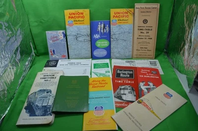 Large Lot of Vintage Union Pacific Railroad Memorabilia,Time Tables,Routes,1960s - Image 1 of 4