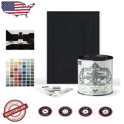 Квартовая краска для шкафов и мебели, железные ворота черные, без шлифовки, 140 кв. футов - Изображение 1 из 4