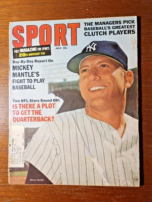 Sport Magazine MICKEY MANTLE July 1966 Yankees - Image 1 of 4