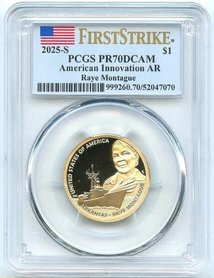 2025-S Innovation Proof Dollar, Arkansas, PCGS PR70 DCAM First Strike, Flashy! - Image 1 of 2