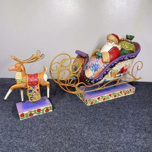 Slitta Babbo Natale Jim Shore "Delivering Joy" e la 1 renna "Dash Away" LEGGI TUTTO - Foto 1 di 19