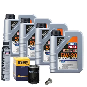 Motoröl 5W30 LIQUI MOLY 4L+HENGST Ölfilter+Cera Tec+Ölablassschraube - Bild 1 von 4
