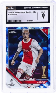 2021 Topps Chrome Sapphire UEFA Champions League Antony #31 CGC 9 - Picture 1 of 2