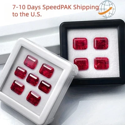 Lab-grown Ruby 0.5-10ct Emerald Cut for Jewelry Make AGL Wholesale Price - Image 1 of 4