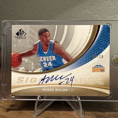 2004-05 SP Game Used Andre Miller On Card Auto SIGnificance Gold /10 Nuggets - Image 1 of 3
