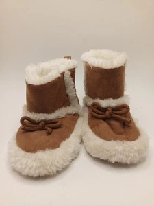 Koala Baby Tan Faux Shearling Suede Baby Newborn Booties 0-6 Months Toys "R" Us - Picture 1 of 7