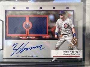 NICO HOERNER 2024 TOPPS MUSEUM GAME USED DUAL PATCH PURPLE AUTO 09 / 15 - Picture 1 of 2