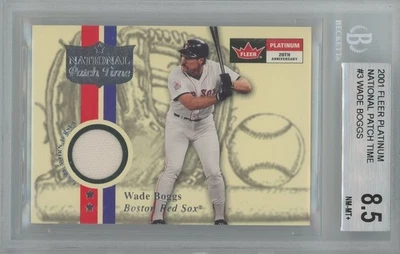 Wade Boggs 2001 Fleer Platinum National Patch Time #3 bat card - BGS NM-MT+ 8.5 - Image 1 of 2