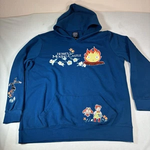 Sudadera con Capucha Bordada Calcifera Castillo Moving Studio Ghibli Howl's Talla XL Azul Raro - Imagen 1 de 9