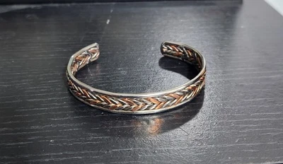 Copper & Stainless Steel Braided Cuff Bracelet - Image 1 of 2