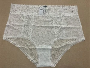Aerie High Leg Waisted Boybrief Underwear White Lace XXL Brief Panties New - Picture 1 of 7