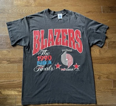 Vintage Portland Trail Blazers Men’s Large Logo 7 1990 NBA Finals Tee Shirt  - Image 1 of 4