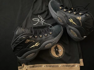 ALLEN IVERSON AUTOGRAPHED PICK-UP GAME WORN REEBOK QUESTION SHOES AND SHORTS - Picture 1 of 14