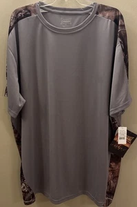 Gamehide Performance Men’s Short Sleeve Crew Neck Tee Grey/ Mossy Oak & Camo 3X - Picture 1 of 10