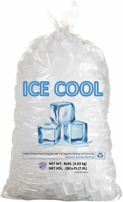 ICE Bags with Drawstring Portable Storage Commercial Heavy Duty, 8 lb. 50 count - Image 1 of 4