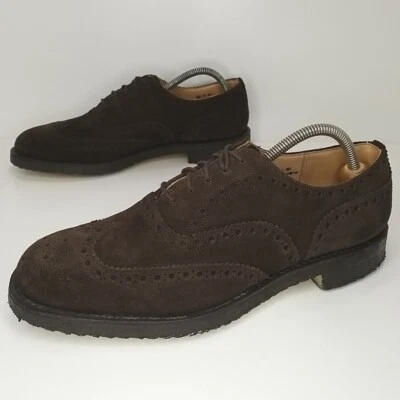 Oxford Church's grado personalizado Fairfield Brogue punta de ala para hombre 9,5 EE. UU. marrón gamuza Foto 1 de 4