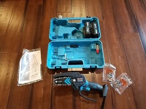 Saker 4 in Mini Portable Electric Chainsaw W/ Two 1.5 Ah Batteries Model SK1804D - Picture 1 of 7