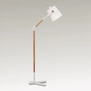 Lampada da terra piantana design moderno con paralume in tessuto bianco MN-596 - Picture 1 of 4