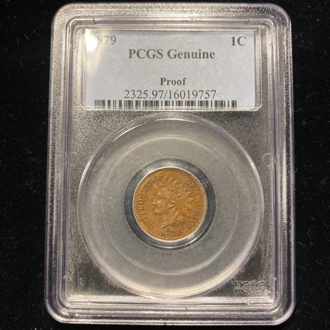 1879 US Indian Head Cent 1c Penny PCGS Nice Proof PR PF Cover