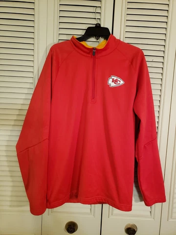 Fanatics NFL Kansas City Chiefs 1/4 Zip Pullover Jacket Mens Size XL Cover