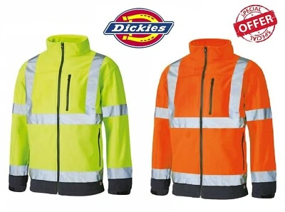Hi Vis Soft Shell Jacket Premium Work Reflective High Visibility Viz Dickies - Image 1 of 4