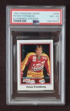 1993 Swedish Semic Elitserien stickers #209 Peter Forsberg PSA 4 VG-EX