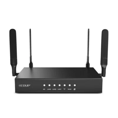 4G WIFI Router Repeater Booster 300Mbps w/ LAN/WAN Port SIM Card Slot 4-Antenna - Image 1 of 4