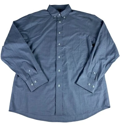 Рубашка на пуговицах Ashworth мужская M серая хлопковая смесь с длинным рукавом вышитая - Изображение 1 из 4