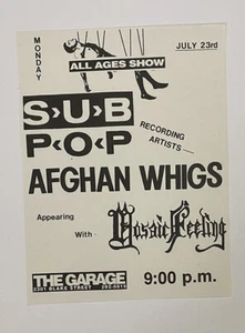 AFGHAN WHIGS DENVER 1990 ORIGINAL KONZERT HANDZETTEL FLYER PUNK SUB POP  - Bild 1 von 1