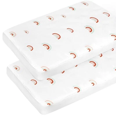 Pack N Play Sábanas Ajustables Portátil Playard/Mini Cuna Colchón Sábanas Paquete de 2 39x27 Foto 1 de 4