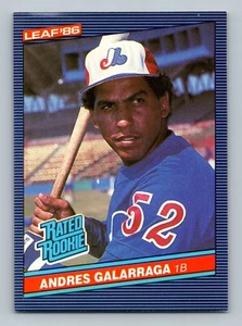 ANDRES GALARRAGA RATED ROOKIE 1986 FOGLIA ESPOSIZIONE - Foto 1 di 2